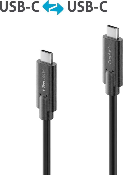 Produktbild Purelink USB 3.1-Kabel (Gen 1) USB C - USB C 0.5 m Schwarz (0.50 m, USB 3.1)