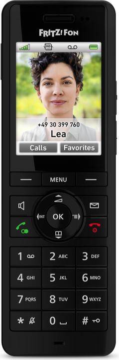 Actual product image AVM FRITZ!Fon 20003009, DECT telephone, Wireless handset, Speakerphone, 100 entries, Caller ID, Black