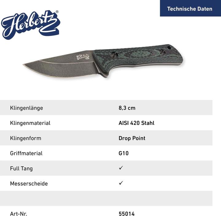 Produktbild Herbertz Gürtelmesser G10 (8.30 cm)