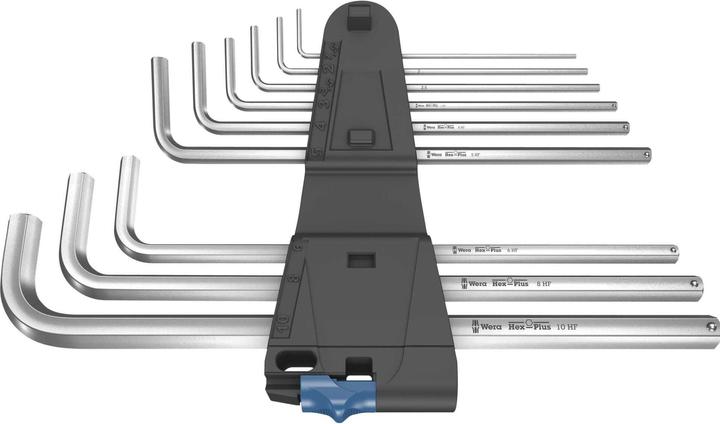 Image du produit Wera 950/9 L Hex-Plus HF 1 Jeu de clés mâle coudées, syst. métrique, chromées avec fonction de reten