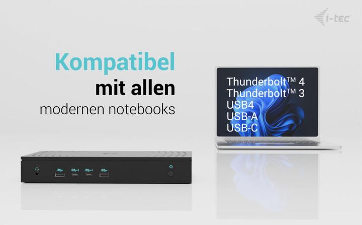 Produktbild i-tec Universal 5x 4K Display DS 5x 4K 2x DP 3x HDMI 1x 2,5GLAN 2x USB-C Gen.2 3x USB 3.2 Gen.2 1x A (USB-C, 10 Ports)