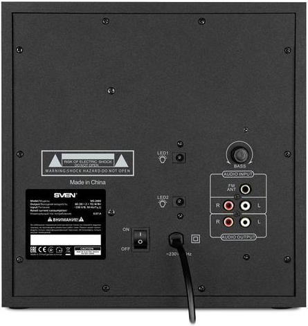 Actual product image Sven MS-2085 speaker set Black 2.1 channels (Set, 60 W)