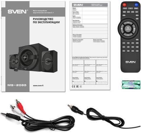 Actual product image Sven MS-2085 speaker set Black 2.1 channels (Set, 60 W)