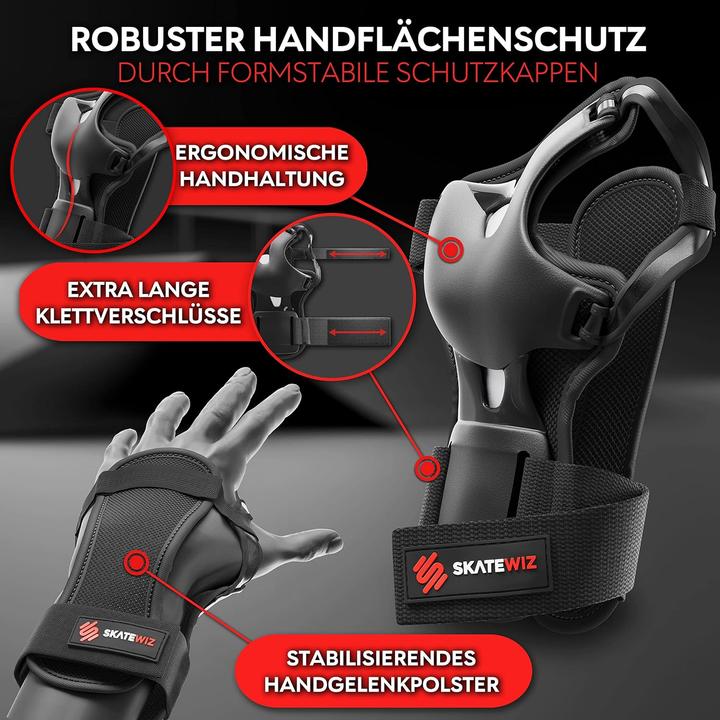 Actual product image Skatewiz Skate Protektoren Set (L, Wrist protectors, Knee pad, Elbow protectors, Pair)