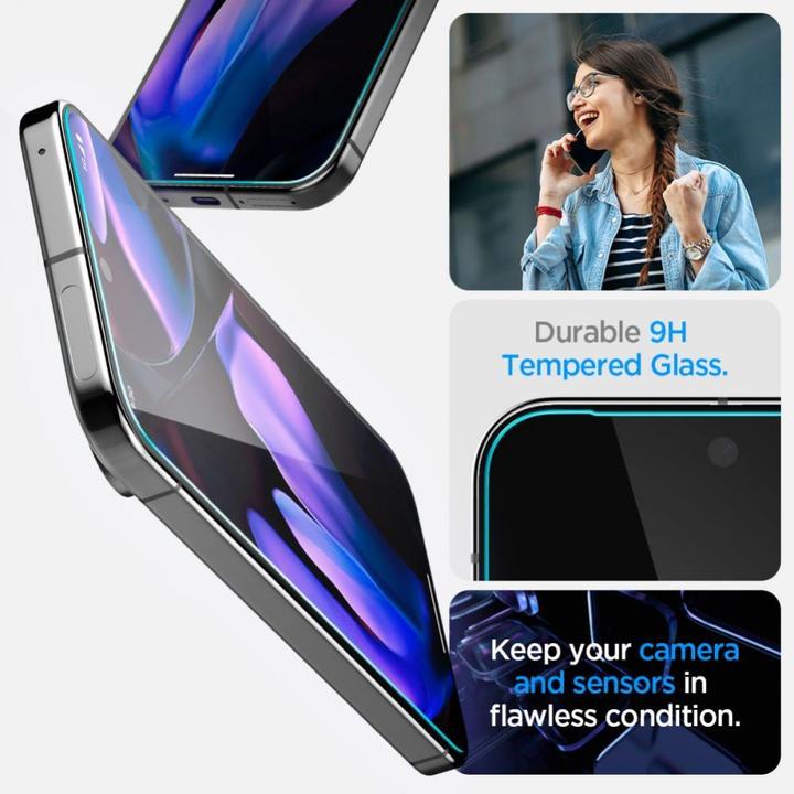 Actual product image Spigen EZ Fit Tempered Glass Clear Screen Protector Google Pixel 9 Pro XL 2-Pack (2 Piece, Google Pixel 9 Pro XL)