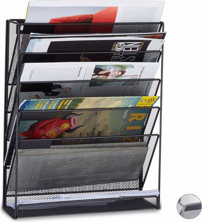 Actual product image Relaxdays Wall Magazine Rack (32.5 x 10.5 x 40.5 cm)