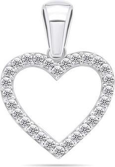 Brilio Silver - Dazzling heart pendant with zircons PT09W
