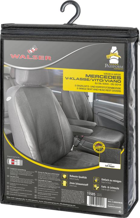 Produktbild Walser Sitzbezüge für Mercedes Viano und Vito W638 & W639 für 2 ES für Armlehne innen BJ 06/2003 - 2013