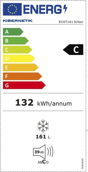 Energie-Label Kibernetik Gefrierschrank ECOT161 No Frost (Freistehend, 161 l)