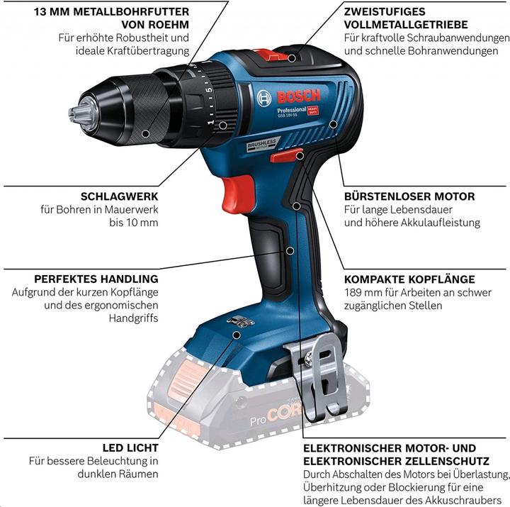 Produktbild Bosch Professional GSB 18V-55 (Akkubetrieb)