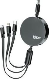 Image du produit My Way CABLE RETRACTABLE USB-C 3 EN 1 100W 1,2M (1.20 m)
