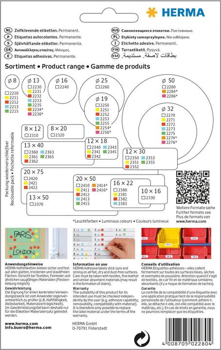 Image du produit HERMA Points de repère