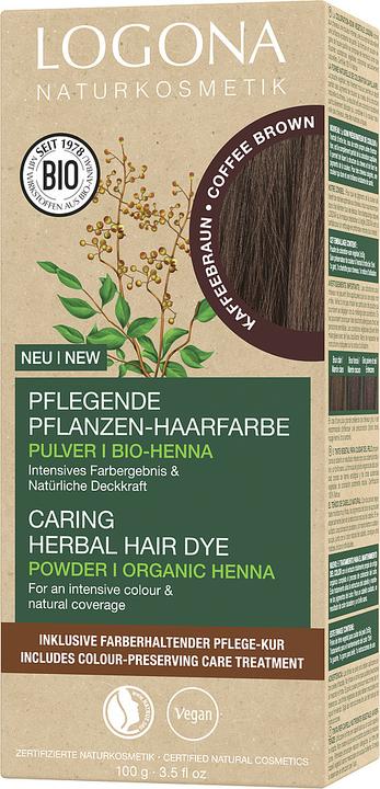 Logona Pflegende Pflanzen-Haarfarbe Pulver Kaffeebraun (090 Dunkelbraun)