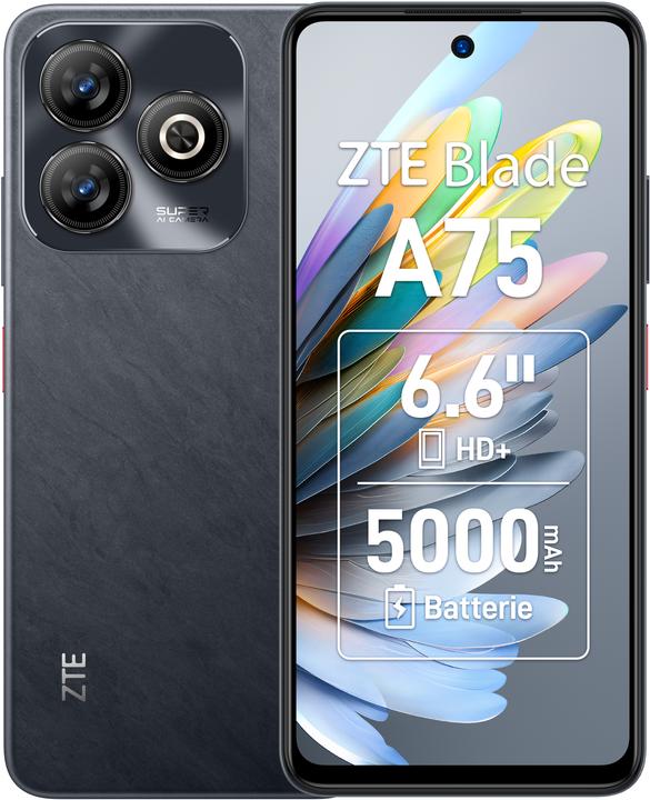 Produktbild ZTE Blade A75 (128 GB, Schwarz, 6.60", Dual SIM, 50 Mpx, 4G)