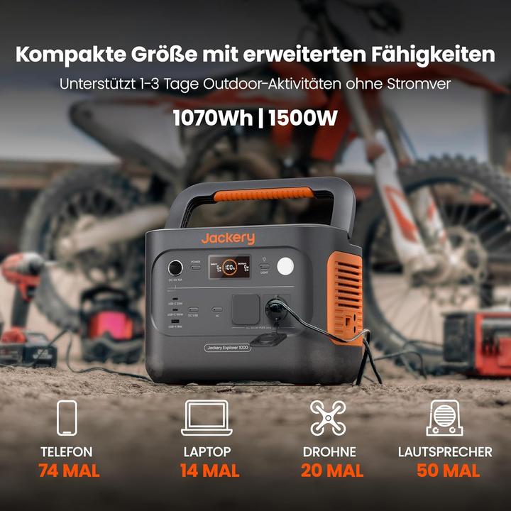 Immagine prodotto Jackery Tragbare Powerstation Explorer 1000 v2 (1070 Wh)