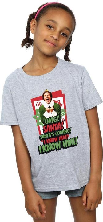 Actual product image Elf Girls OMG Santa Cotton T-Shirt (140, 146)