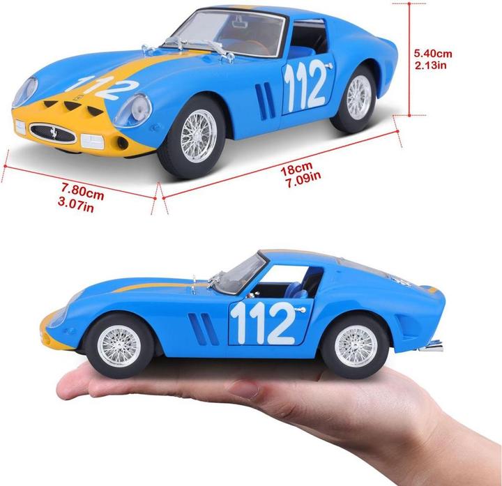 Actual product image Bburago Ferrari Racing kit 250 GTO 1/24 blue