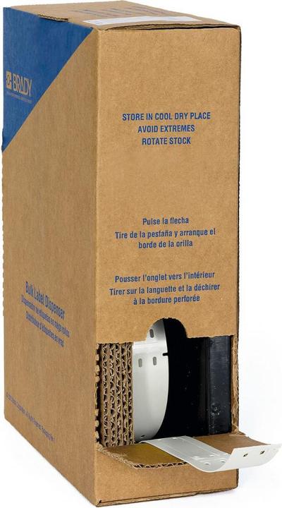 Produktbild Brady BM-25x75-7643-WT, Heatex Schilder, Weiss, matt, 25.00 x 75.00 mm, nicht klebend, Grossrolle (2