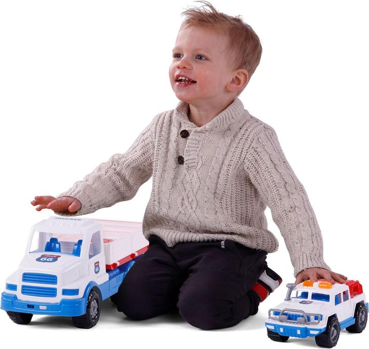Actual product image Polesie Cavallino XL Torpedo Truck with Jeep, 46.6 cm