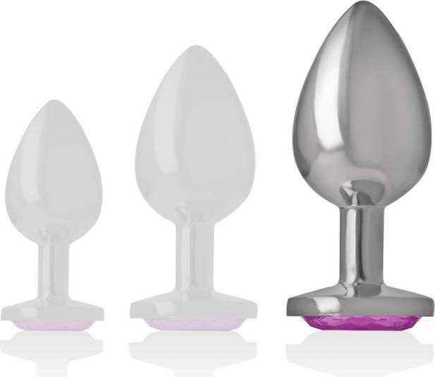Actual product image Intense Pink Heart Aluminium Metal Anal Plug Size L