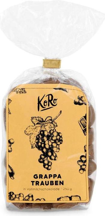 Produktbild KoRo Weinbeeren (geschwefelt) mit Grappa in Vollmilchschokolade (1 Stk., 250 g)