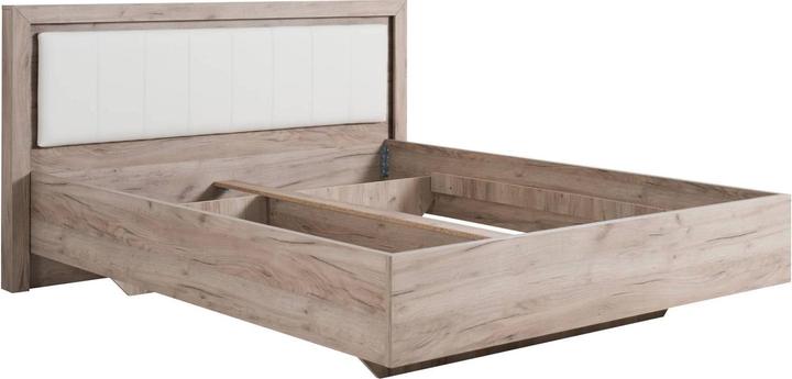 Actual product image Floki24 Double bed Wooden bed Upholstered bed Marriage bed Bed frame with slatted frame Oak grey imitation (160 x 200 cm)