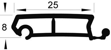 Actual product image Rehau Roller shutter profile bars Metallic-Line 25 mm