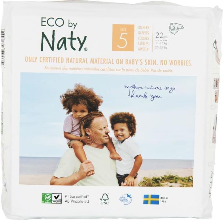 Actual product image Naty Organic diaper (Size 5, Pack, 22 Piece)