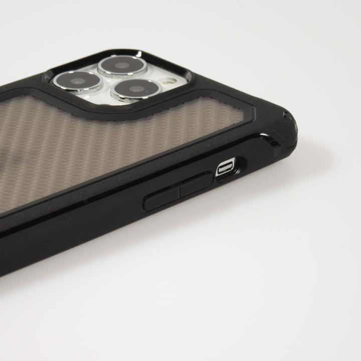 Produktbild PhoneLook Hülle Military Elite kompakt Cover mit semi-transparentem Carbon Rücken (Apple iPhone 14 Pro)