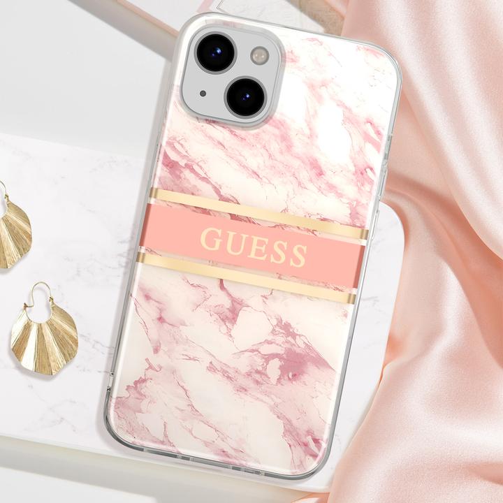Actual product image Guess Hard Cover Marble Stripe with Strap (Apple iPhone 13 mini)