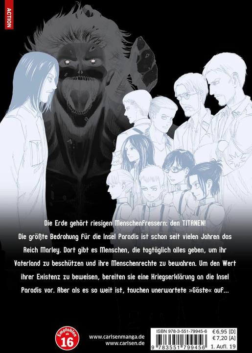 Actual product image Attack on Titan 25 (German, Hajime Isayama, 2019)