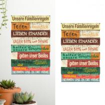 Actual product image FT Wooden sign family rules (40 x 60 cm)