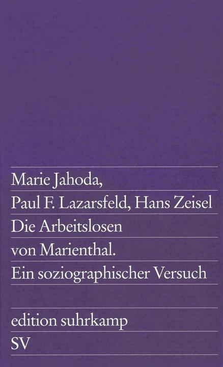 Produktbild Die Arbeitslosen von Marienthal (Deutsch, Marie Jahoda, 1975)
