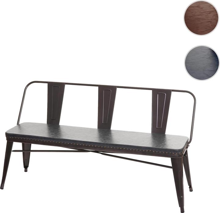Actual product image Swisshandel24 3 Seater Bench, Wardrobe Bench Dining Room Bench, Faux Leather Chesterfield Industrial Gastronomy (153 cm)