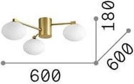 Produktbild Ideal lux HERMES G9 Deckenleuchte 3x ⌀600mm dimmbar Weiss warmweiss 322667 (370 lm, G9)
