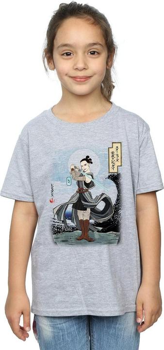 Actual product image Star Wars Girls The Last Jedi Japanese Rey Cotton T-Shirt (116)