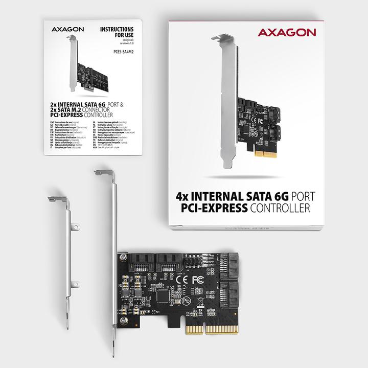 Immagine prodotto Axagon PCES-SA4X4 Controller PCIe 4x porte SATA 6G interne + LP
