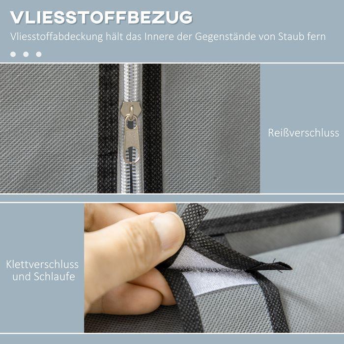 Produktbild Swisshandel24 Kleiderschrank Stoffschrank mit Kleiderstange, 6 Fächern, Faltbare Garderobe in Vlies-Optik, Faltsch (103 x 43 x 162.5 cm)