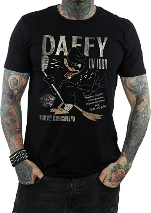 Actual product image Looney Tunes Mens Concert Daffy Duck Cotton T-Shirt (M)