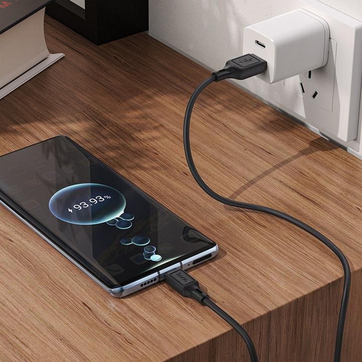 Actual product image Hoco USB-A to USB-C Kabel X90, 60W, 3A, 1m, Schwarz (1 m)