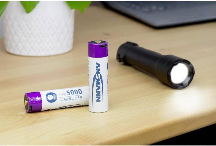 Actual product image Ansmann Li-Ion Akku 21700 5000 mAh mit USB Typ-C Ladebuchse Mignon (AA)-Akku Li- (1 pcs., 21700, 5000 mAh)