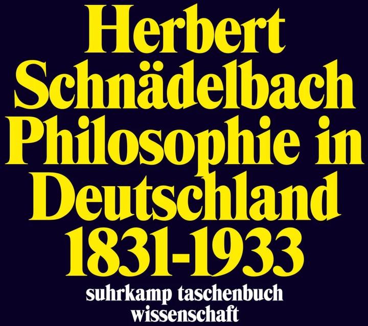 Image du produit Philosophie in Deutschland 18311933 (Allemand, Herbert Schnädelbach, 1983)
