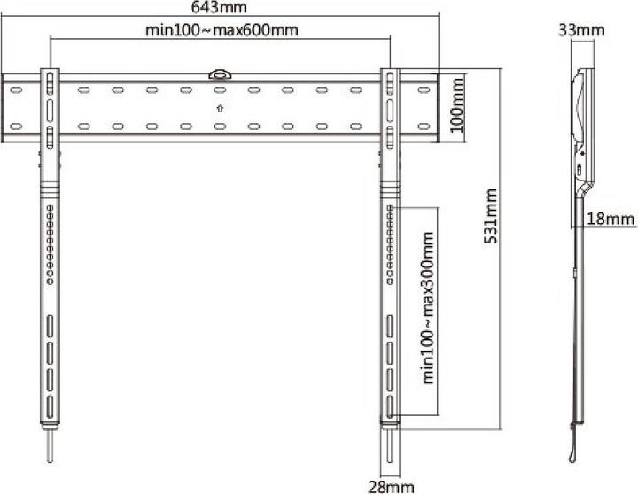 Produktbild Techly Wandhalterung für LCD TV LED 109-203cm 43-80Zoll UltraSlim fix schwarz (Wand, 80", 40 kg)