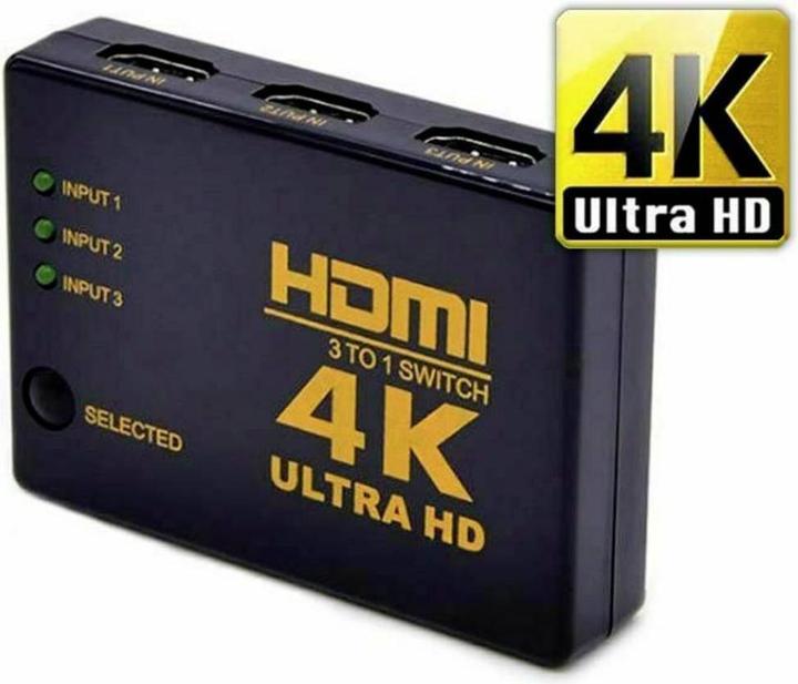 Actual product image No Name 3 port HDMI switch with remote control, 3D playback possible 3840 x 2160 pixels