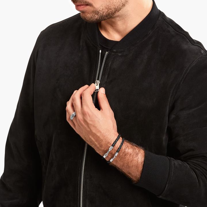 Produktbild Thomas Sabo Lederarmband in Schwarz Silber (19 cm, Leder, Geschwärzt, 925 Sterlingsilber)