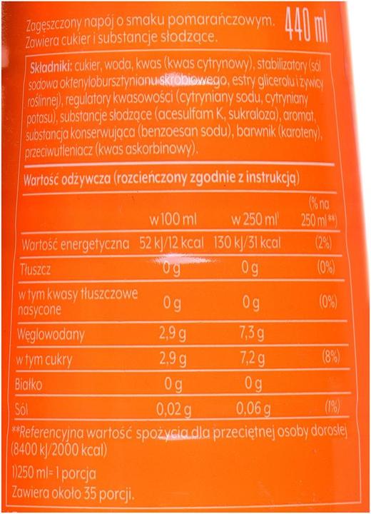 Valori nutrizionali e ingredienti SodaStream Mirinda (1 x 44 cl)