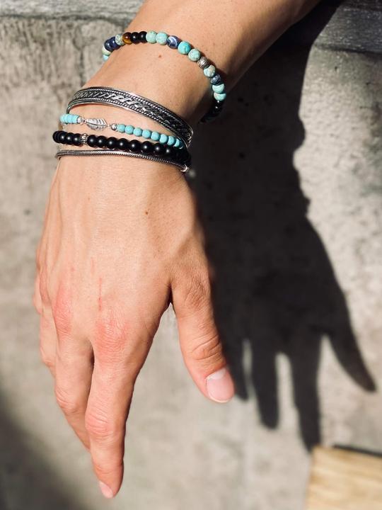 Produktbild Balibay Kiyan (20 cm, Sterling Silber 925, Onyx, Tigerauge, Edelstein, Lapislazuli)