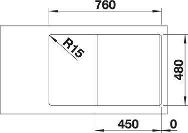 Actual product image Blanco LEGRA 45 S (Fitted sink, 78 cm, 50 cm)