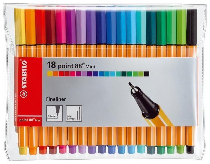 Actual product image STABILO point 88 Mini Fineliner (Multicoloured, 18 x)