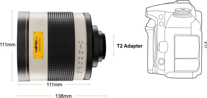 Actual product image Walimex 800/8.0 DSLR Mirror Canon M (Canon EF-M, full size)